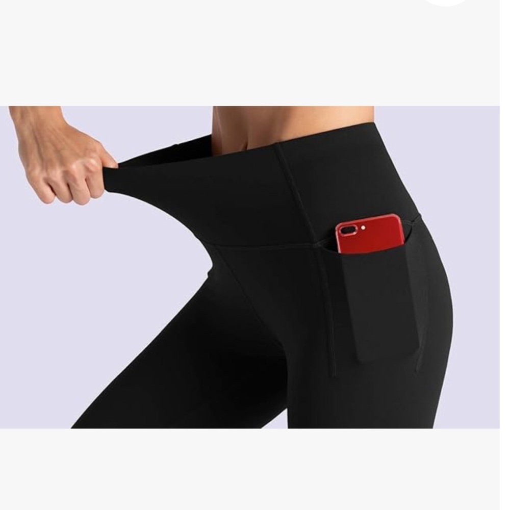 High Waisted Leggings Phone Pockets Women Workout Yoga NWT XL - Picture 3 of 3